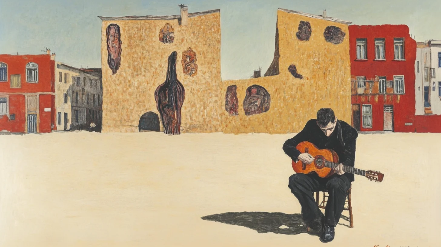 Candidate 1 for Interrupted Serenade - Egon Schiele & Magritte inspired