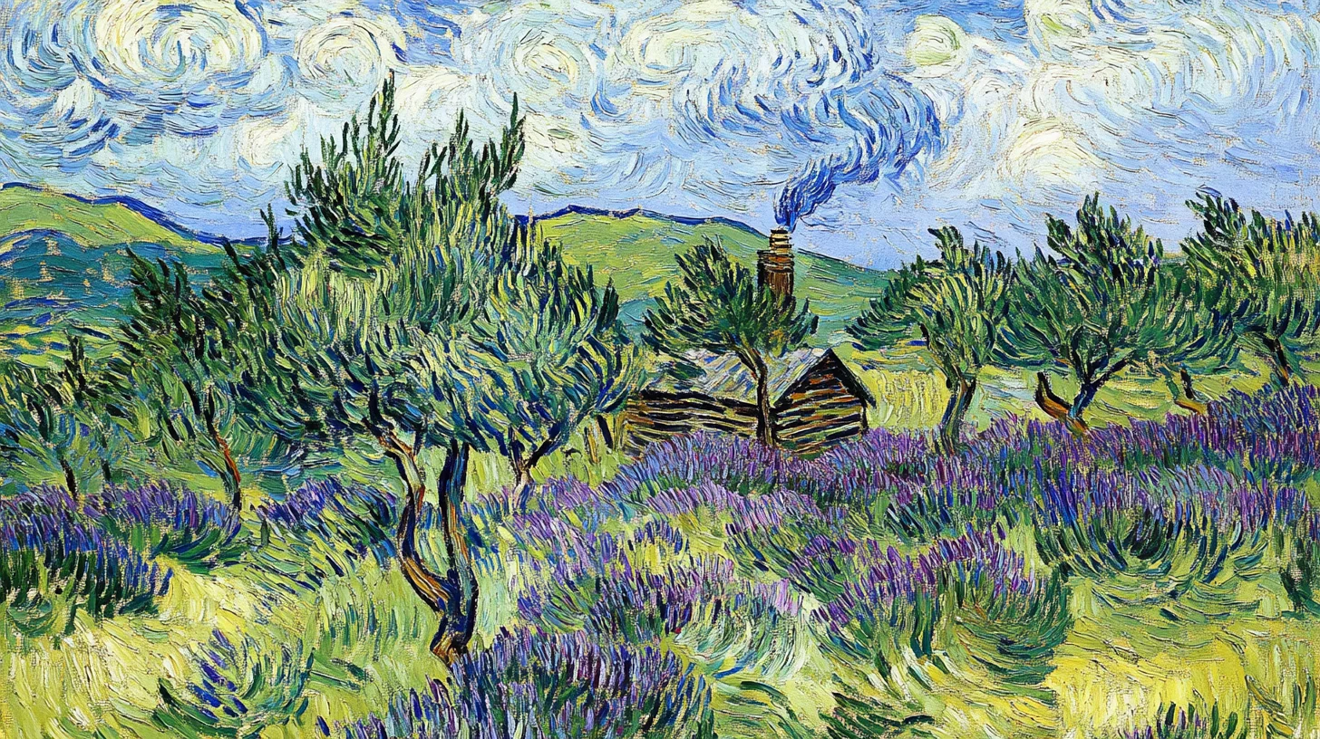 Reference result 2 for Bruyères - Van Gogh inspired highland scene
